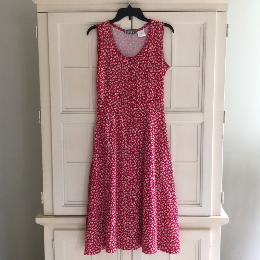 Vintage Red Floral Dress